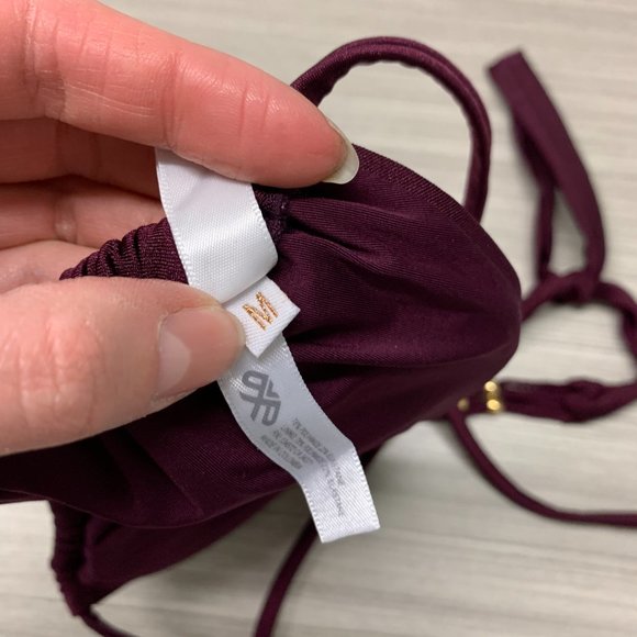 Pilyq Triangle Halter Bikini Bra Purple Size S - Picture 4 of 5